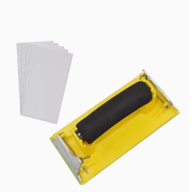 6pcs/set Hand sandpaper polisher Portable polish Polishing Grinding Wall Handheld sandpaper holder decoration tools