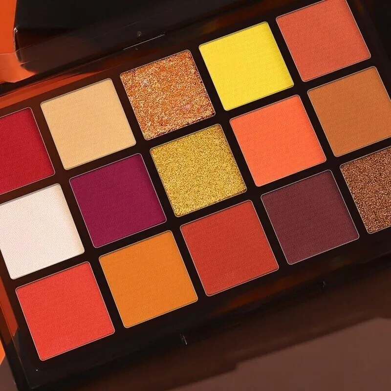 Ucanbe's New 15-color Eyeshadow Palette: Sunset Orange Pumpkin Earth Tones Orange Soda Halloween Portable Makeup Palette