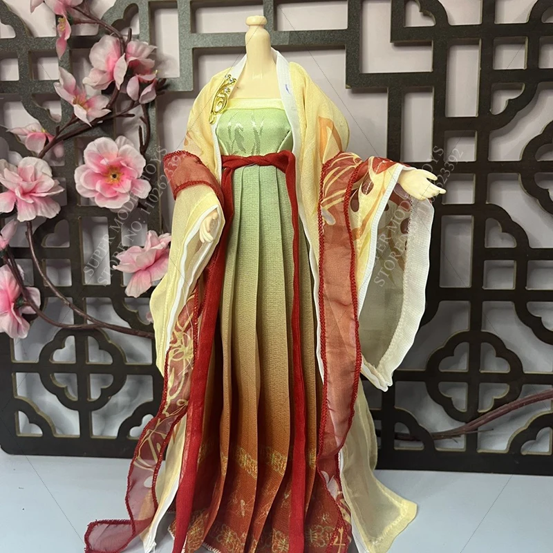 In Stock 1/6 Scale Women Soldier Clothes Accessory Chinese Ancient Style Hanfu Long Skirt Fit 12-inch Action Figure Model