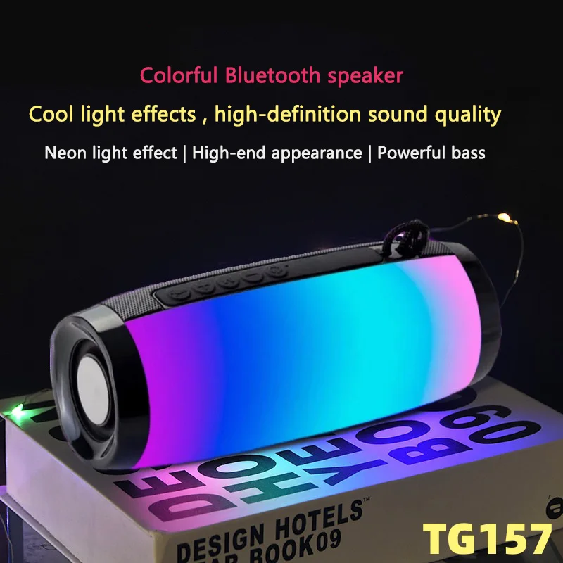 

Speaker/soundbox, wireless outdoor portable Bluetooth card insertion LED mini subwoofer with TF hands-free calling.