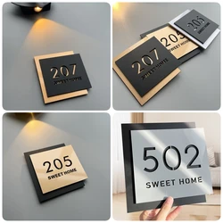 Modern Creative Custom Acrylic house number Residential Apartment Hotel Room Number and Address Information Sign