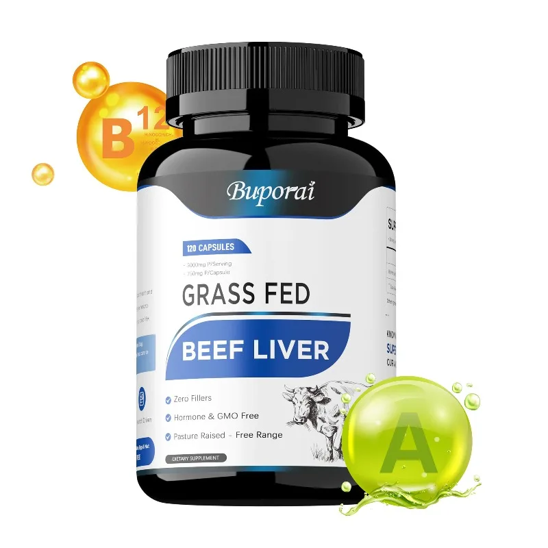 Grass Fed Beef Liver Capsules - Aids Digestion, Promotes Joint, Bone and Brain Health, Improves Skin Condition,Enhances Immunity