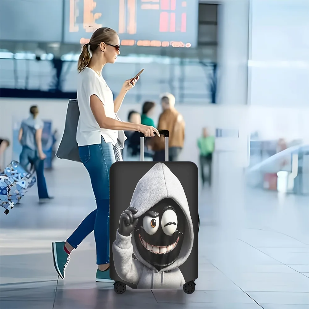 1pc Hooded Luggage Cover Featuring cartoon Prints. Fits Suitcases Ranging from 18 to 32 Inches; Effectively Protects Your Luggag