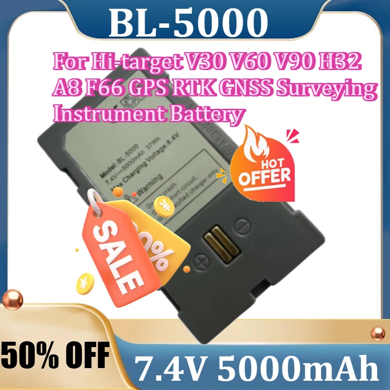 

For Hi-target V30 V60 V90 H32 A8 F66 GPS RTK GNSS Surveying Instrument Battery 7.4V 5000mah New BL-5000 7.4V 5000mah Battery