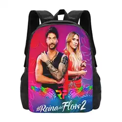 La Reina Del Flow Large Capacity School Backpack Laptop Bags Cool Retro Vintage Classic Aesthetic Colorful Band Music Singer