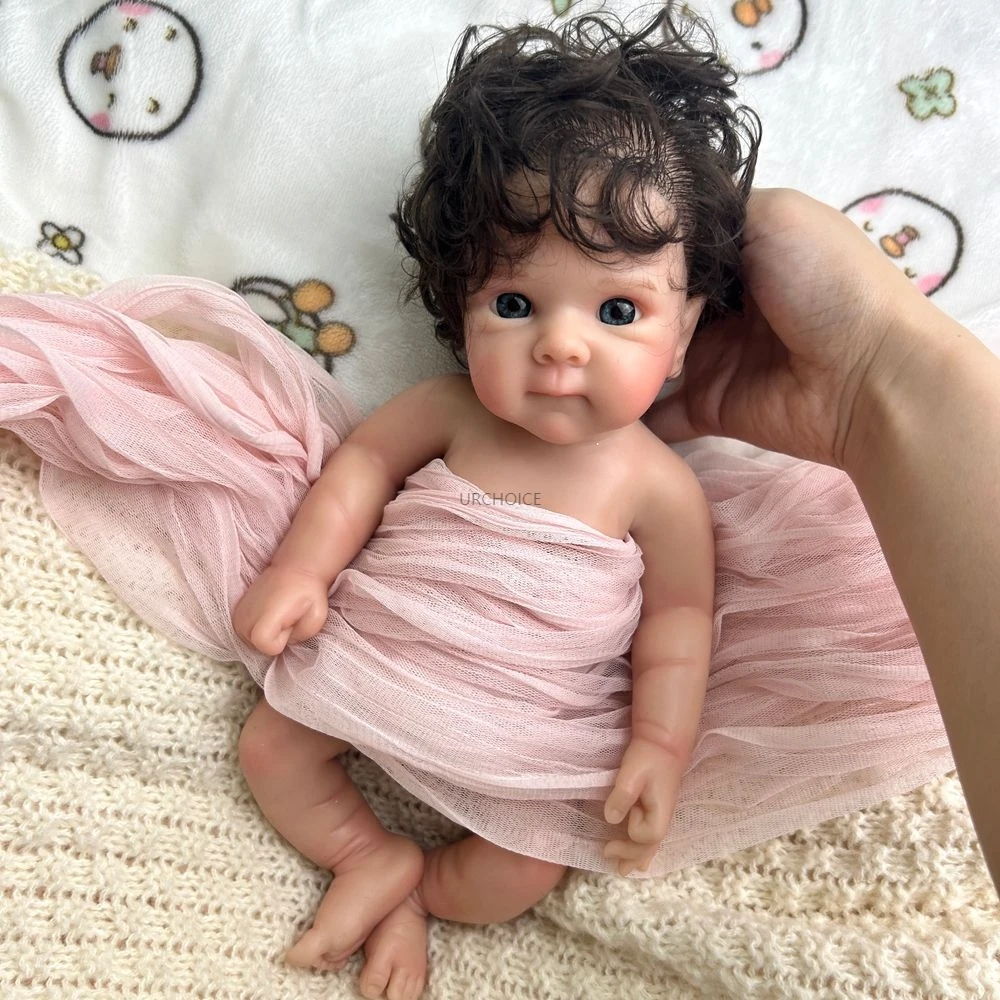 

12 Inch Micro Bettie Full Silicone Reborn Baby Pretty Girl Washable Body Solid Silicone Doll Birthday Christmas Gift
