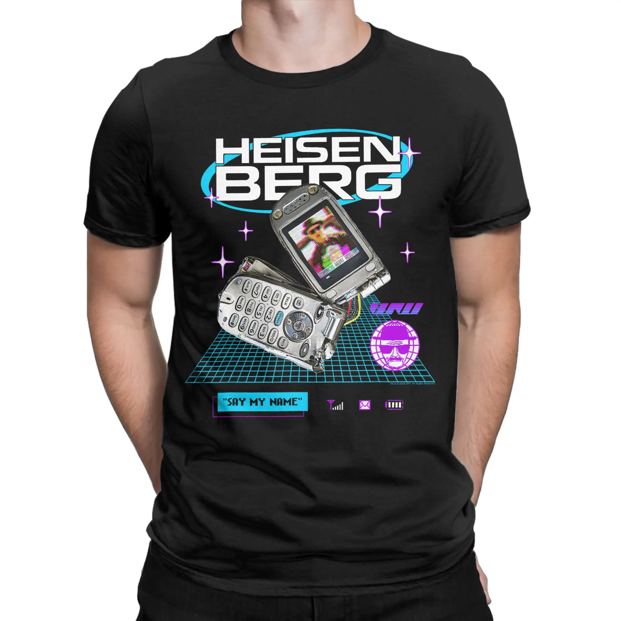 Broken Cellphone Y2K Retro Funny Graphic 100% Cotton T-Shirt Breaking Bad Tees Tops For Men