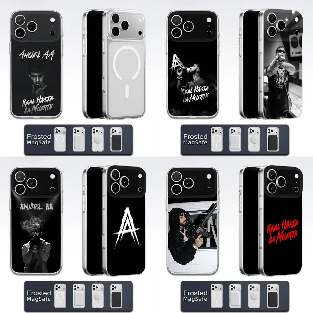 

A-Anuel AA Real Hasta la Muerte Phone Case For iPhone 17,16,15,14,13,12,11,Pro,Max,Plus,E,Air,Mini Magsafe Frosted Transparent