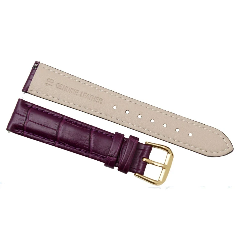 Quality replacement leather strap 12mm 14mm 16mm 18mm 20mm 22mm black red crocodile grain watch bands