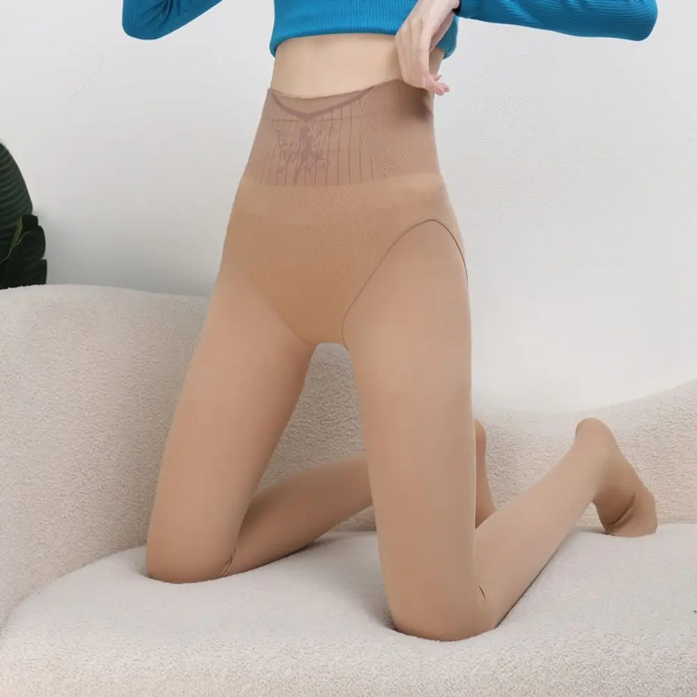 

Прочные однотонные колготки с высокой талией, нейлоновые носки для живота, узкие брюки, классические колготки, термоколготки, осень