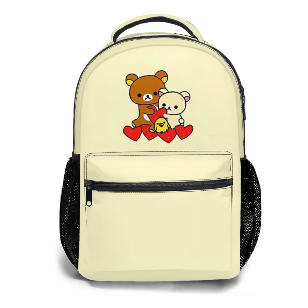 

New Fashionable Rilakkuma Backpack Bag Large Capacity Trendy Book Bag Multi-pockets Adjustable 17inch