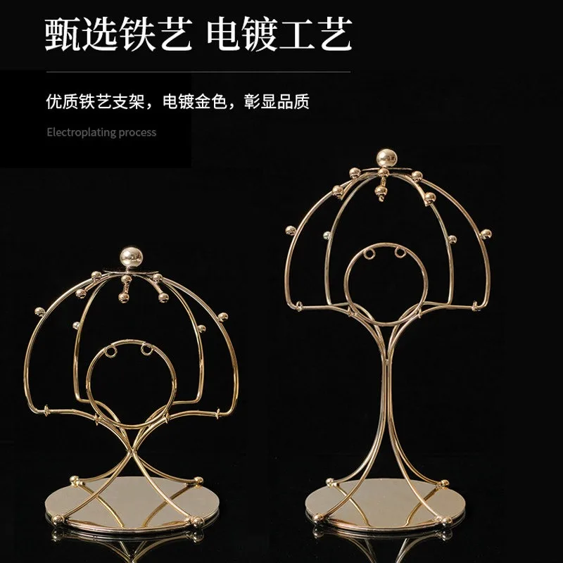 Premium display stand Chinese ancient clothing phoenix crown headgear wedding dress hall crown storage stand electroplated gold