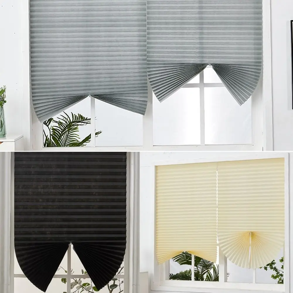 Temporary Curtain Sunshade Curtain Thermal Insulated Non-perforated Window Shade Adjustable UV Block Travel Window Cover