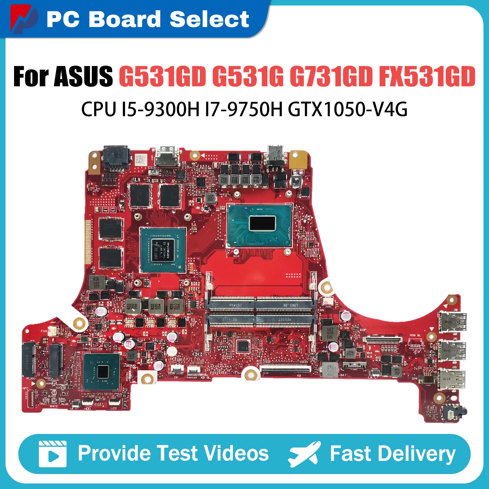 

FX502VD Mainboard For ASUS ROG FX502VD FX502VE FX502V Laptop Motherboard I5 7300HQ I7 7700HQ GTX1050 GTX1050Ti 8G RAM V4G