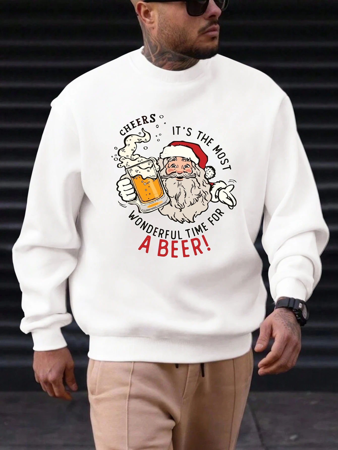 

2025 New Men's Cotton Sweatshirt English Font Pattern Printing Round Neck Fashion Casual High Quality Daily Top Clothing