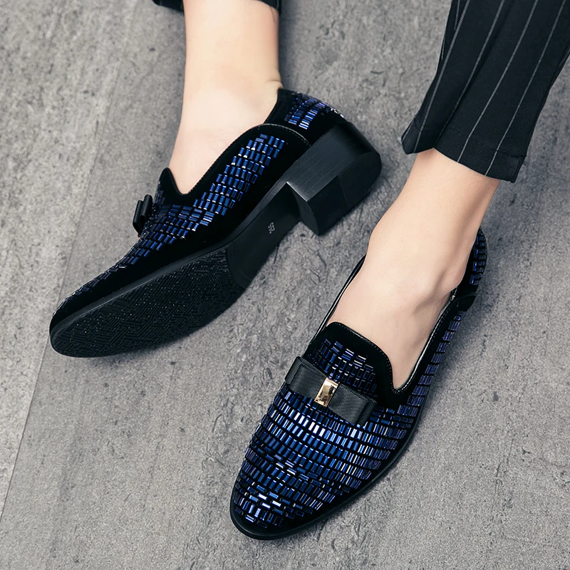 Casual Men Shoes Men Loafers Slip-On Driving Shoe Luxury Brand Rhinestones Italy Fashion Male Designer Wedding Elegant Moccasins - Image 4