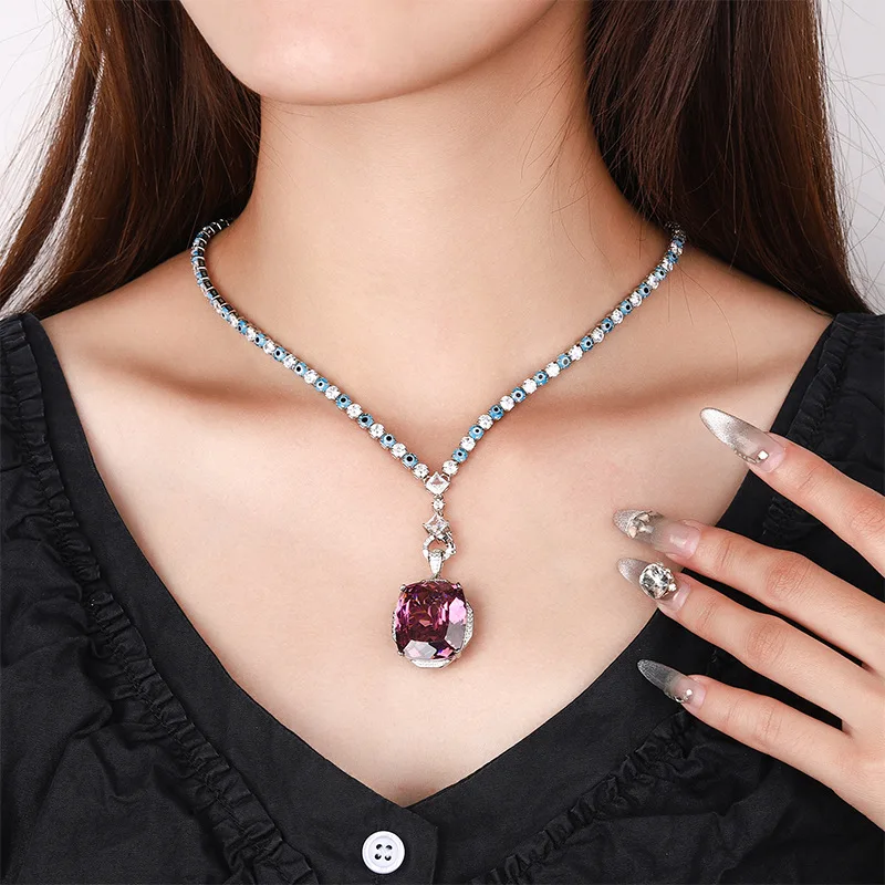 New Gold-Plated Jewelry with Dried Rose Fat Square Fashion Pendant Necklace 20*23