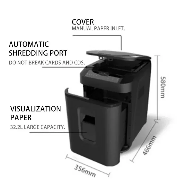 Office Home  Large Shredder  32.2L Automatic Electric Paper Shredder Crusher Destroyer Guillotine For Documents AS150CM 1pc