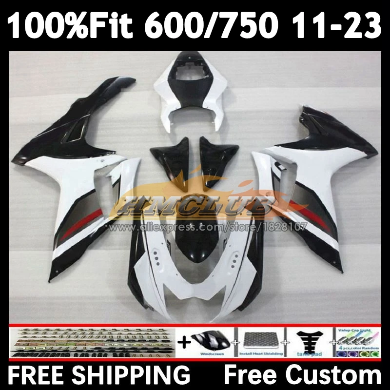 white glossy Body For SUZUKI GSXR 600 750 2018 2019 2020 2021 2022 2023 17No.11 K11 GSXR600 GSXR750 18 19 20 21 22 23 24 Fairing