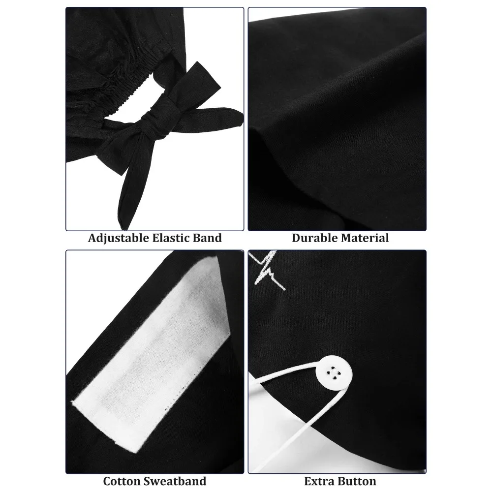 Berretto scrub tinta unita con bottone Toelettatura animali Berretti da lavoro Berretto chirurgico Cappello da lavoro da laboratorio Cappelli scrub da donna Accessori per infermiere