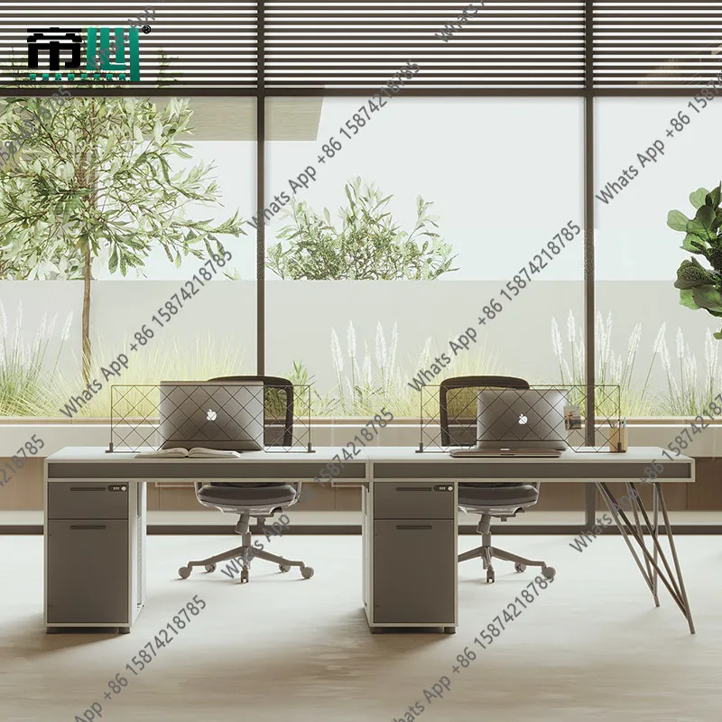 Creative staff desk 4/6 double 4 people 6 workers 2 industrial style designer log style staff