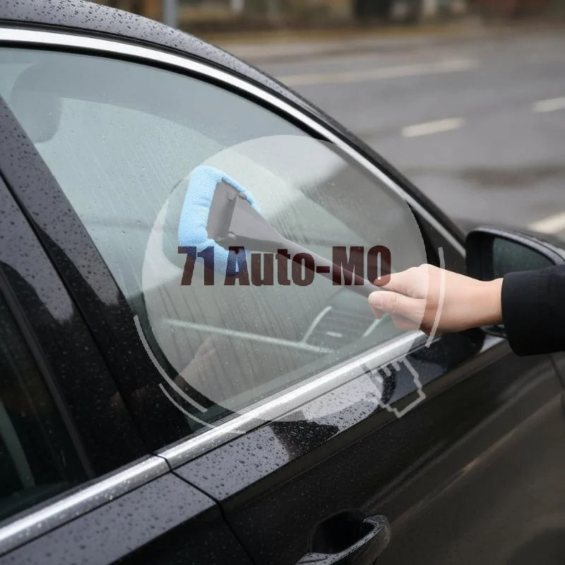 Car Windshield Cleaning Tool Rotatable Long Handle Squeegee for Auto Interior Window Glass Dust Removal