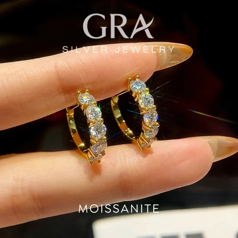 Gra 1.5ct real certificado moissanite diamante brincos de aniversário para presente feminino 925 prata esterlina original jóias finas de luxo