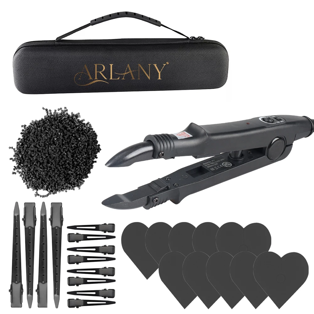 

ARLANY K-Tip Fusion комплект машин для наращивания волос с 10 шт. защитными ограждениями 40 г кератиновый клей для кератиновых наращивания тепловая палочка