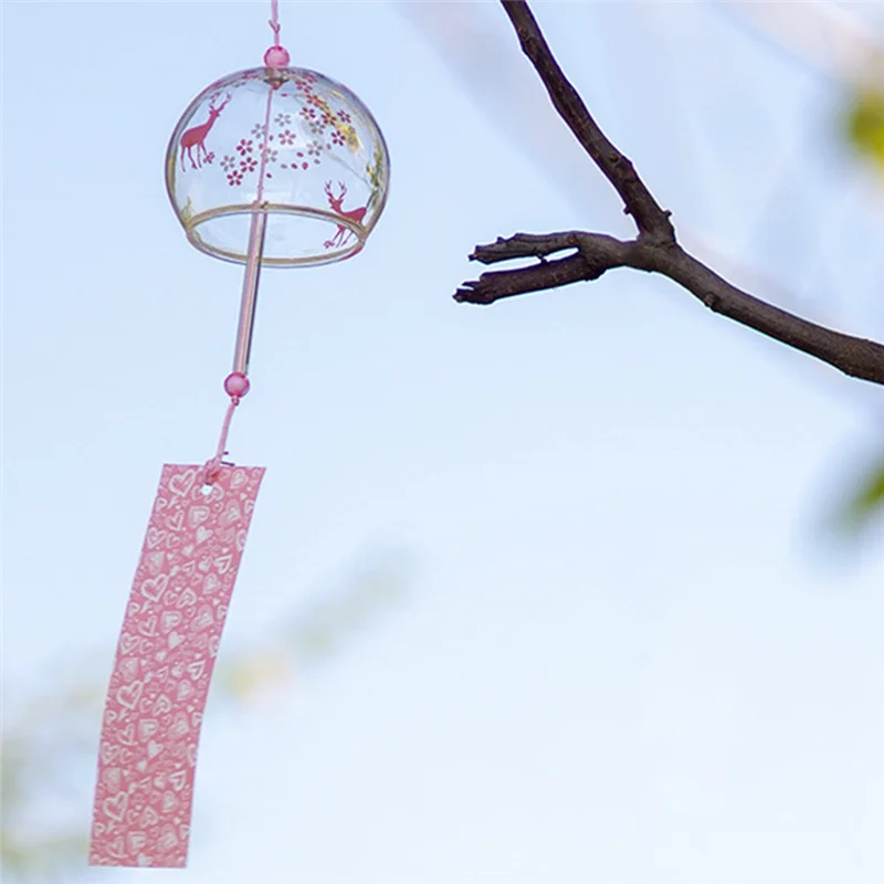 F-3C japonês vento carrilhão pingente capa de vidro presente aniversário decoração para casa