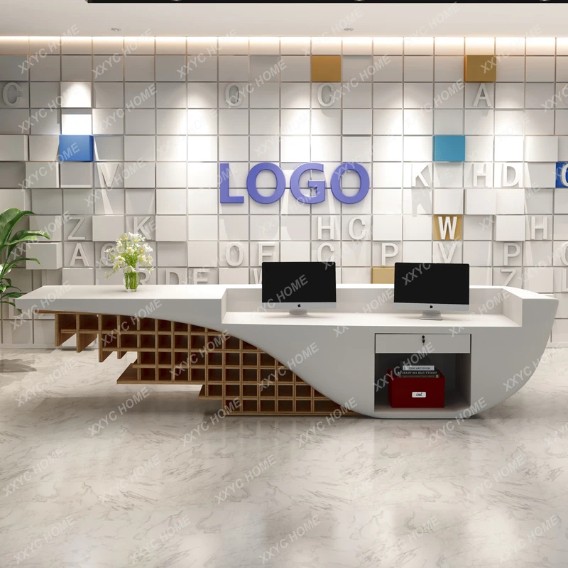 Creative Paint Reception Desks Company Simple Modern