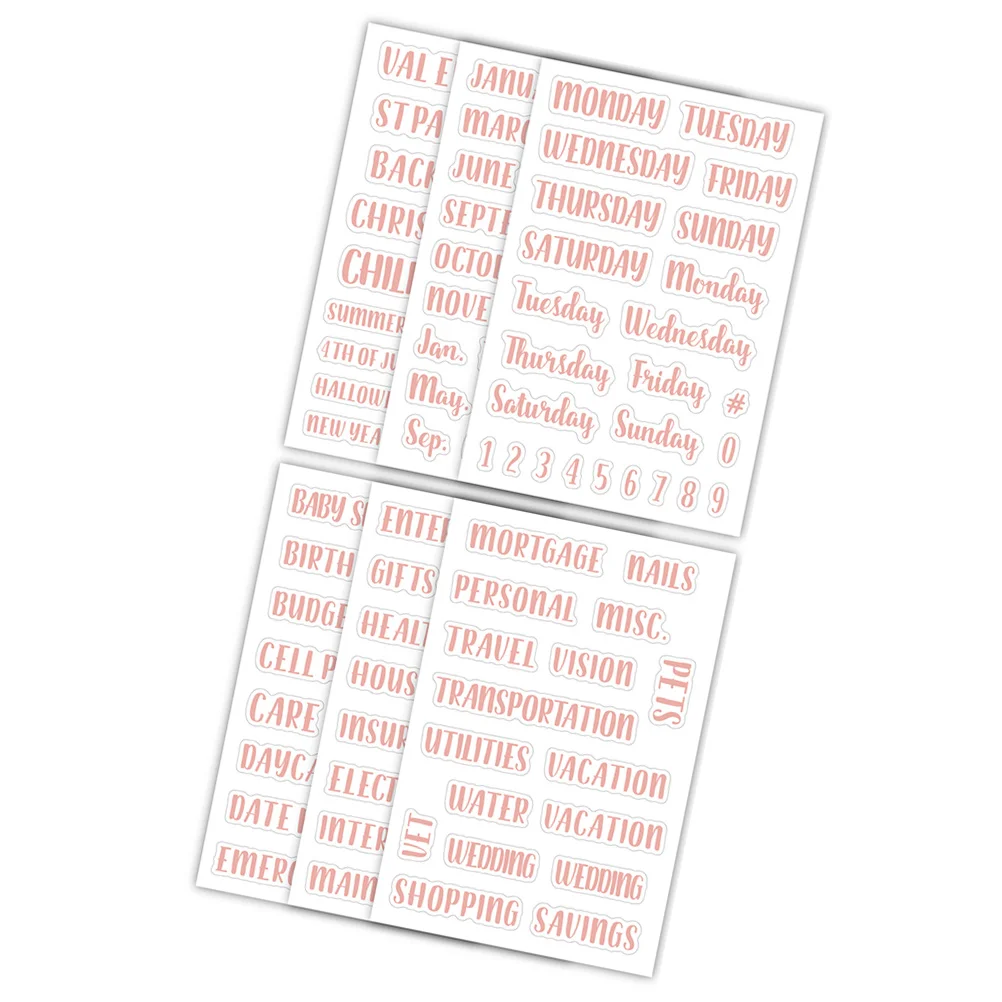 117 Pcs Cash Envelope Rose Gold Binder Sticker Small Label Labels Self-adhesive Household Budget Pvc Supply