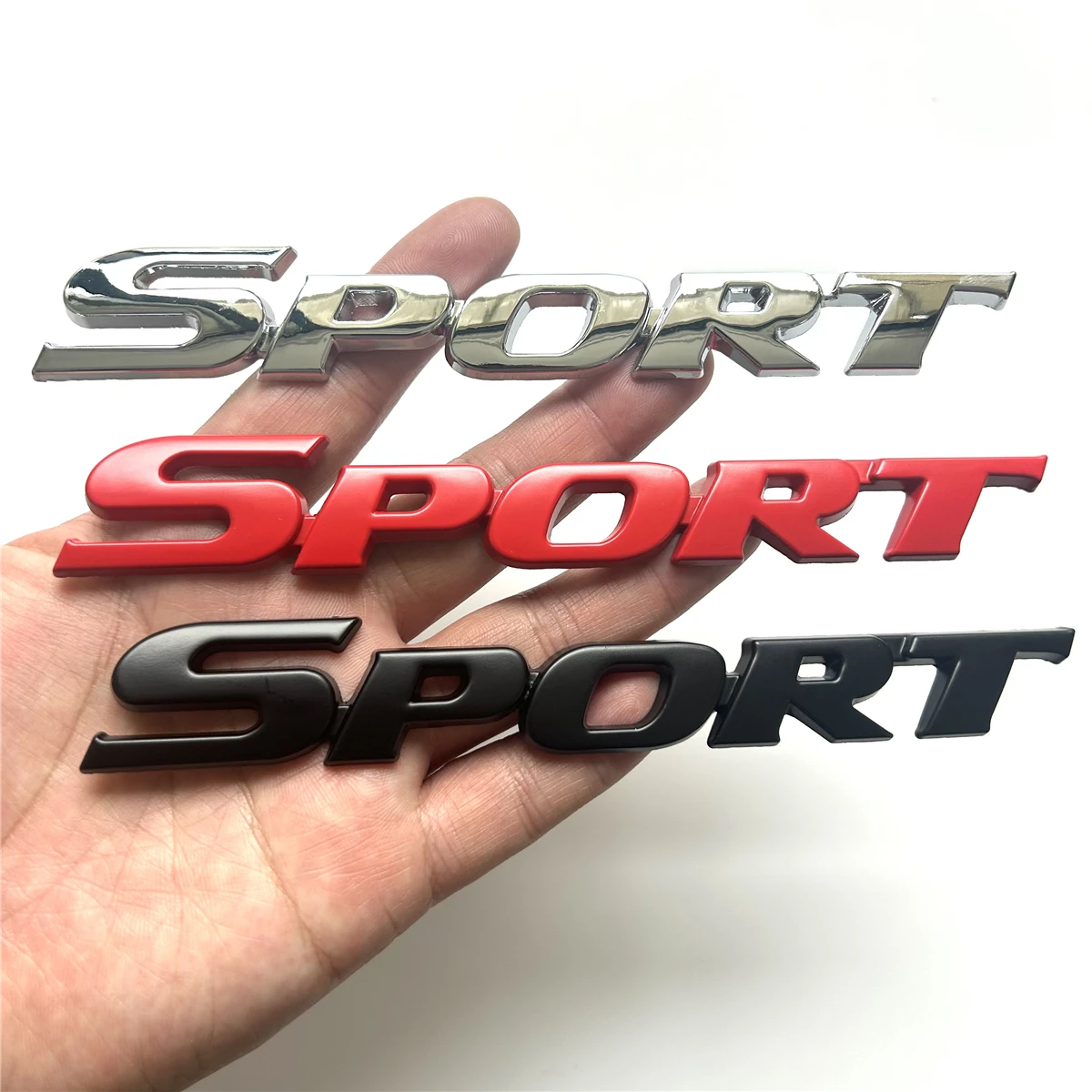 

Car 3D Chrome Black Metal Letter Emblem Badge Racing Sport Word Logo Trunk Decal Sticker Auto Styling Car Accessories