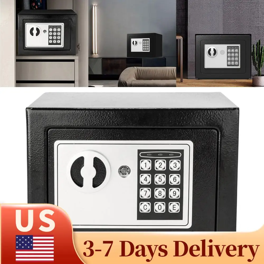 

Маленький сейф с ключами, электронный сейф-бокс с замком, стальной, для дома, для хранения денег, ювелирных изделий, документов