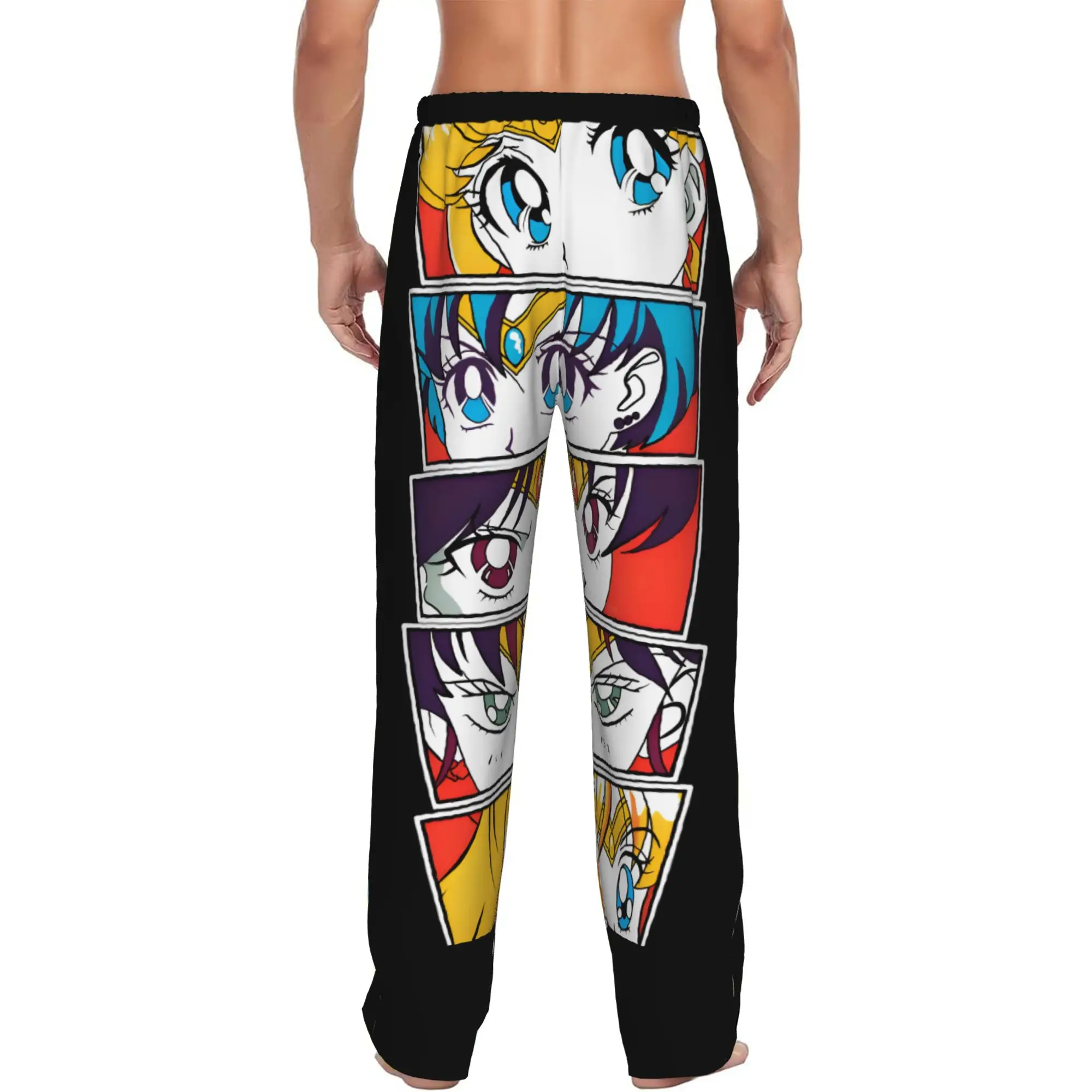 Custom Printed Sailored Anime Mooned Pajama Pants Men's Usagi Tsukino Sleep Sleepwear Bottoms with Pockets