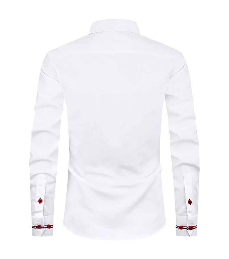 Men's Long-sleeve Shirt in Oxford Fabric, White Single-button-down Collar Cotton Shirt, Suitable/Weddings/Parties/Business,Wear.