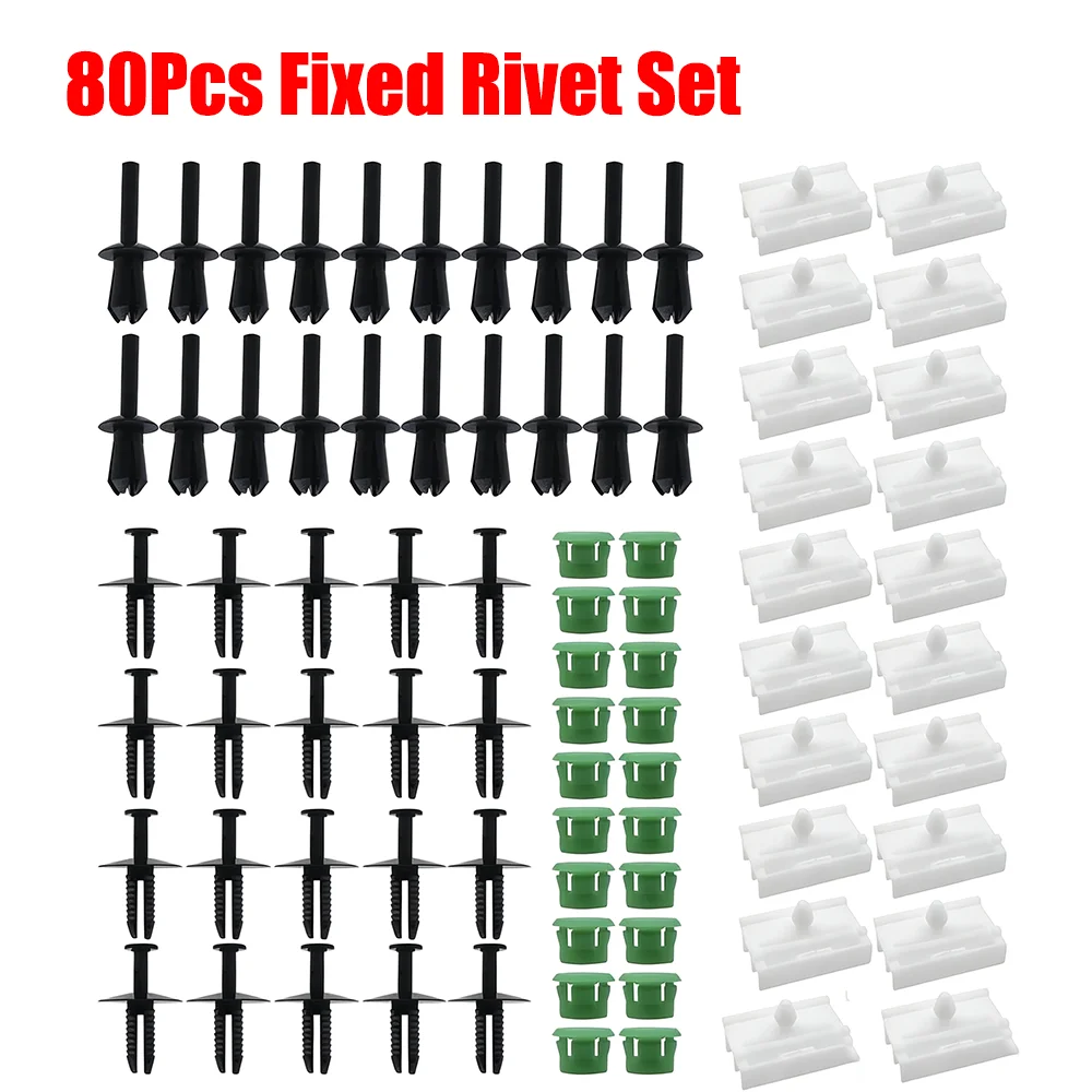 Fixed Rivet Set 80 Side Skirt Forming Fastening Parts Molding Grommet Clips Fastening Screws Plugs Rivets for BMW E36 316i 318i