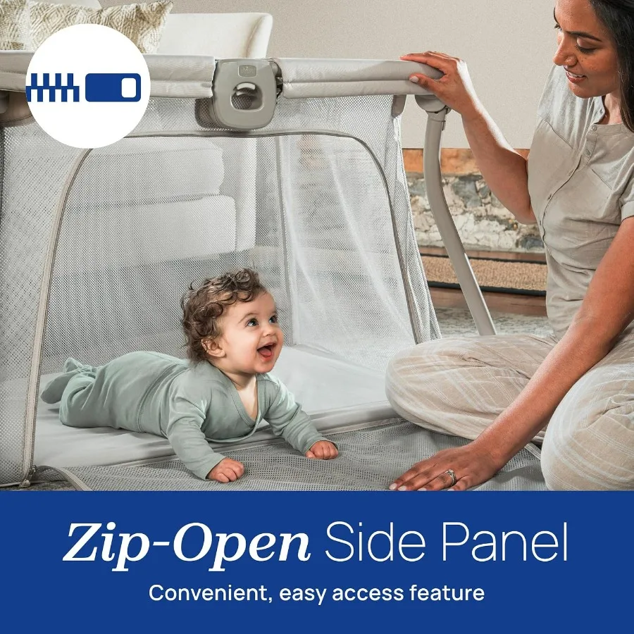 Alfa Lite Leichter Reise-Spielplatz, tragbarer Laufstall für Babys und Kleinkinder, Snap-Open/Compact Fold-Design, 13 Pfund, Baby Tra