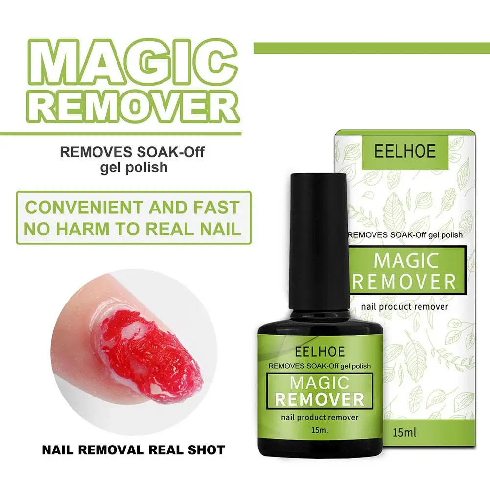 Magic Burst Removedor de Gel Polonês, Limpador de Verniz Semi Permanente, Gel UV Delete, Removedor Rápido, Gel15ml