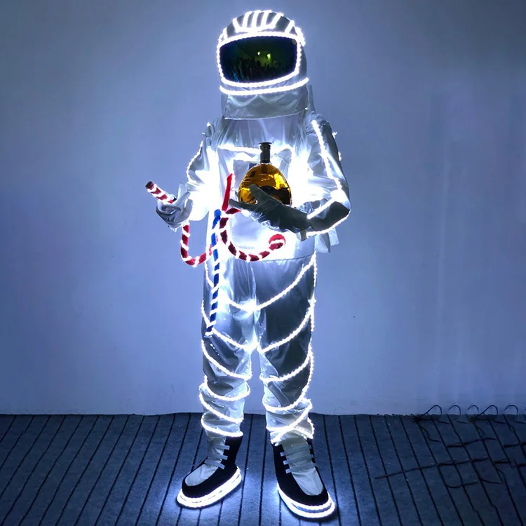 

Night Bar LED Luminous Wine Clothing Astronaut Clothing Nightclub KTV Performance Spaceman Electronic Light Dance