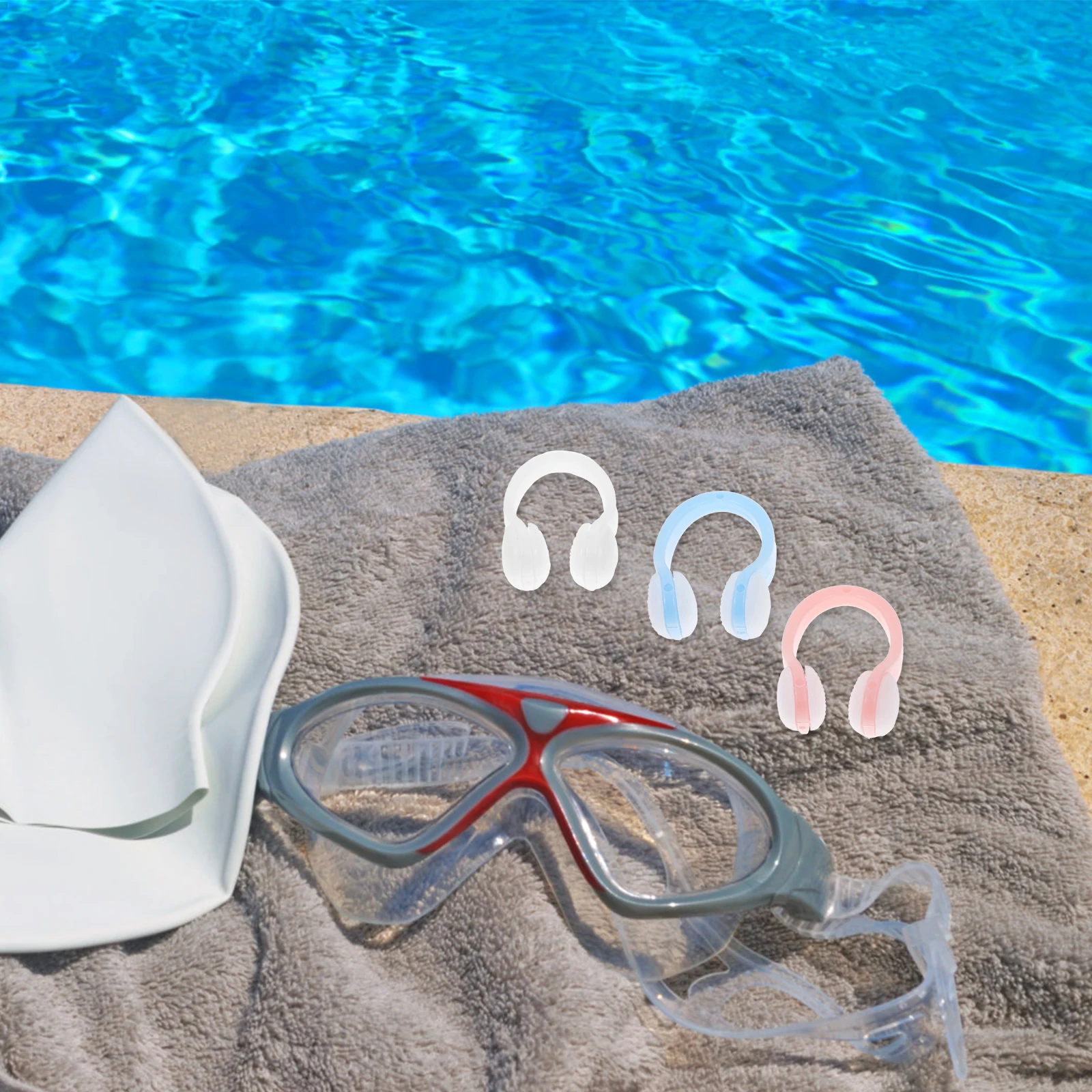 

3 Pcs Anti Choking Nose Clip Swimming for Adults Kids Dedicated Water Plugs Silica Gel Non Comfortable Ear nose clips swim