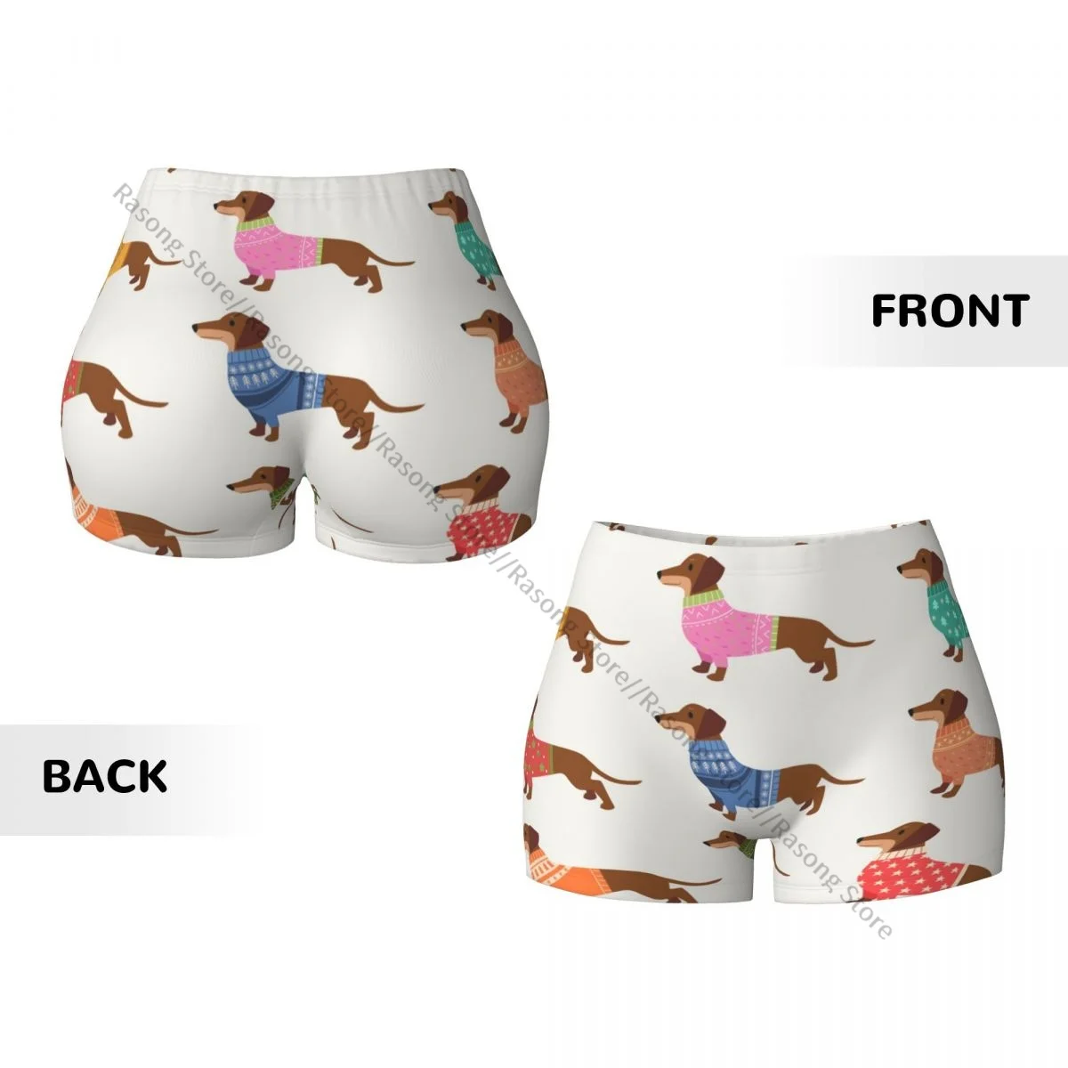 Pantalones cortos de yoga para mujer Invierno Dachshund Scrunch Booty Levantamiento de glúteos Confort Fitness Gimnasio