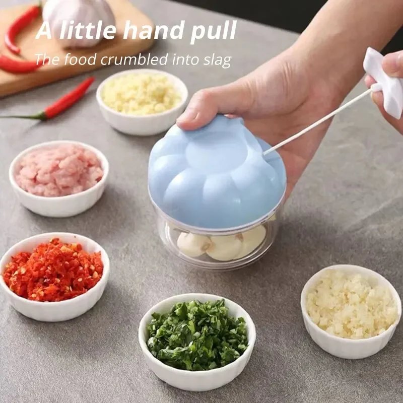 Portable Vegetable and Food Cutter Manual Garlic Puller Fruit Chopper Kitchen Too Multi-function Meat Grinder 1Pc