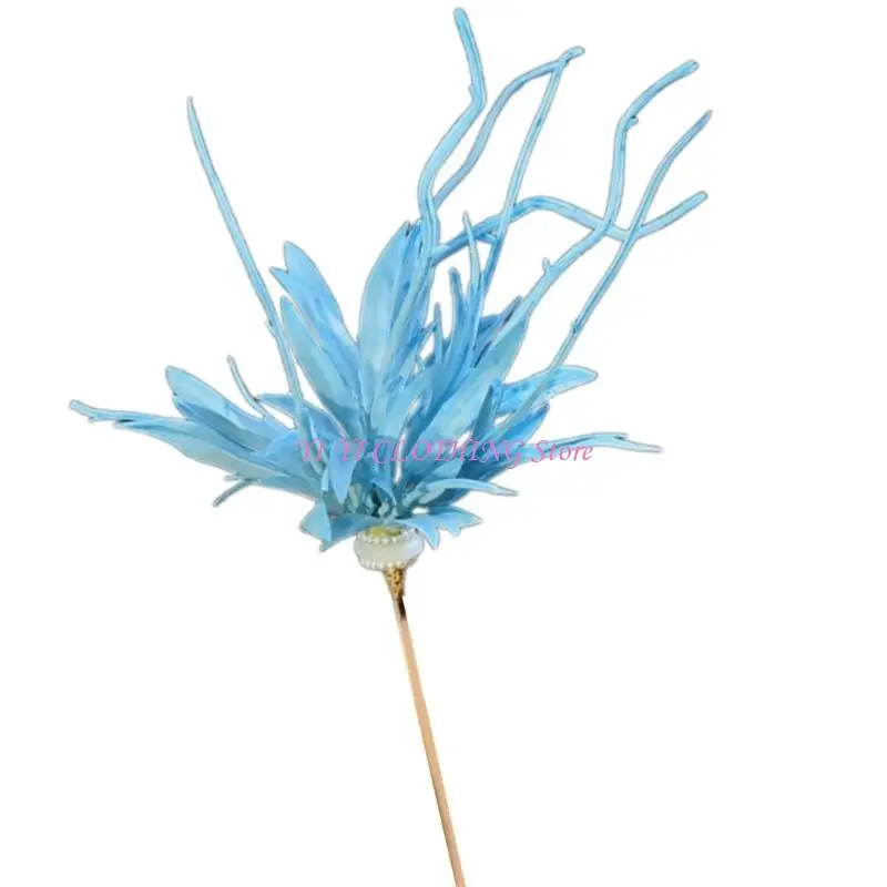 N5KF Handmade Flower Hair Clip Traditional Dragon Hairpin Wedding Hair for Weddings Photography Stage Performances