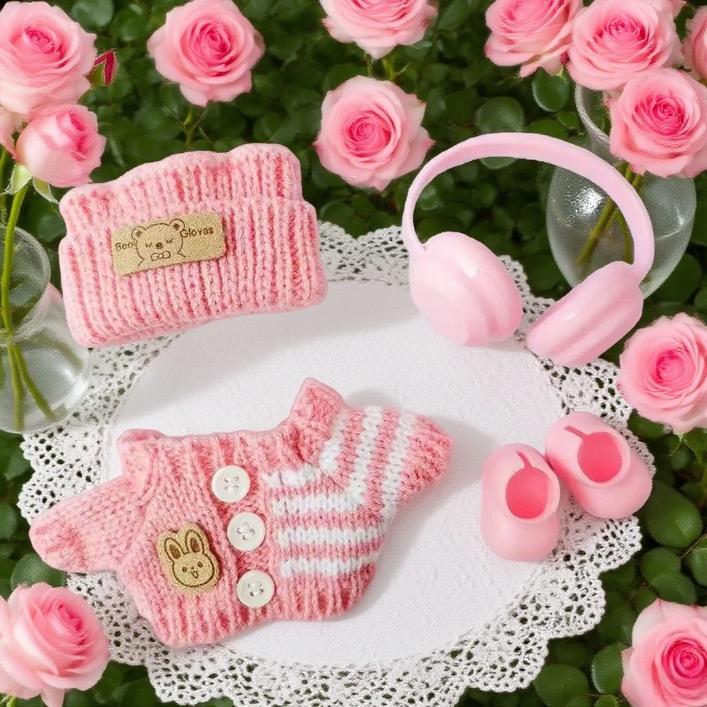 

For 17CM Labubu baby clothes cute top sweater outfit doll color sweater autumn winter for labubu clothing