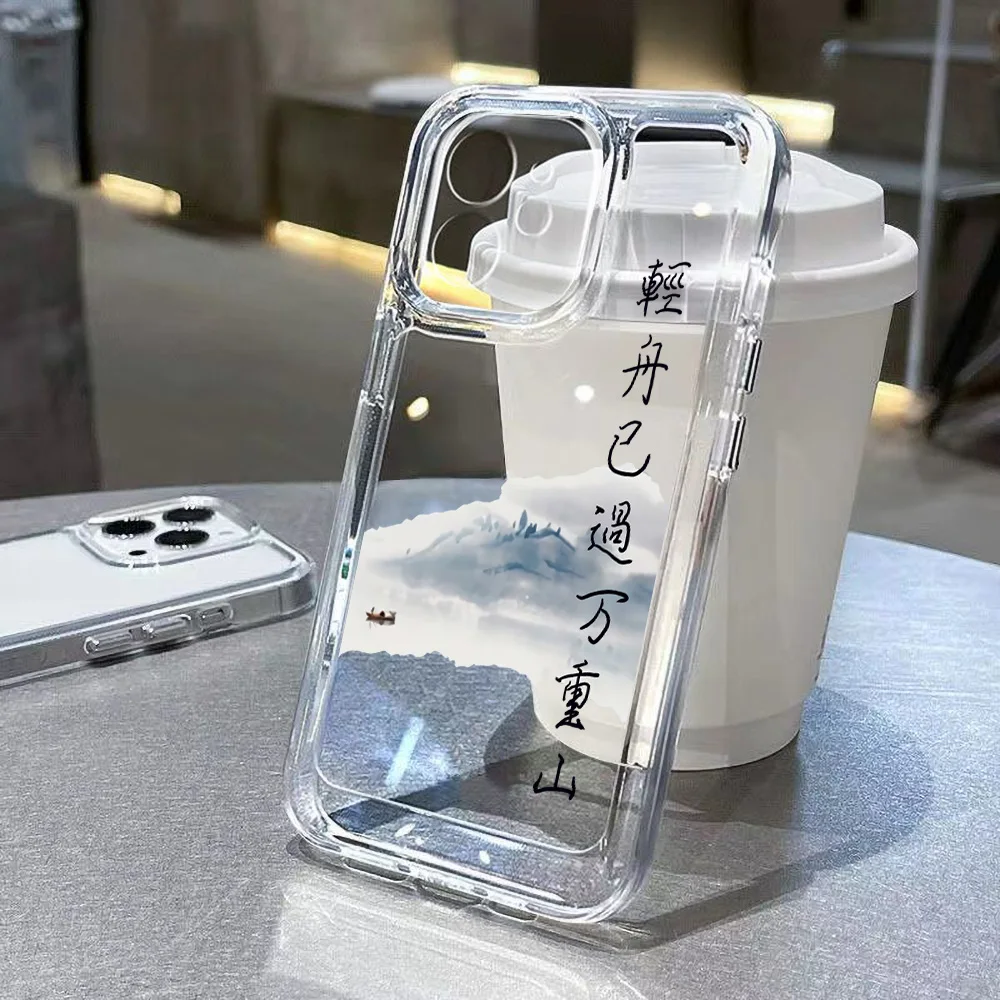 Aesthetic Art Font Phone Case for iPhone 16 15 14 13 12 11 Pro Max Mini X XS XR SE 7 8 Plus Transparent Shockproof Soft Cover
