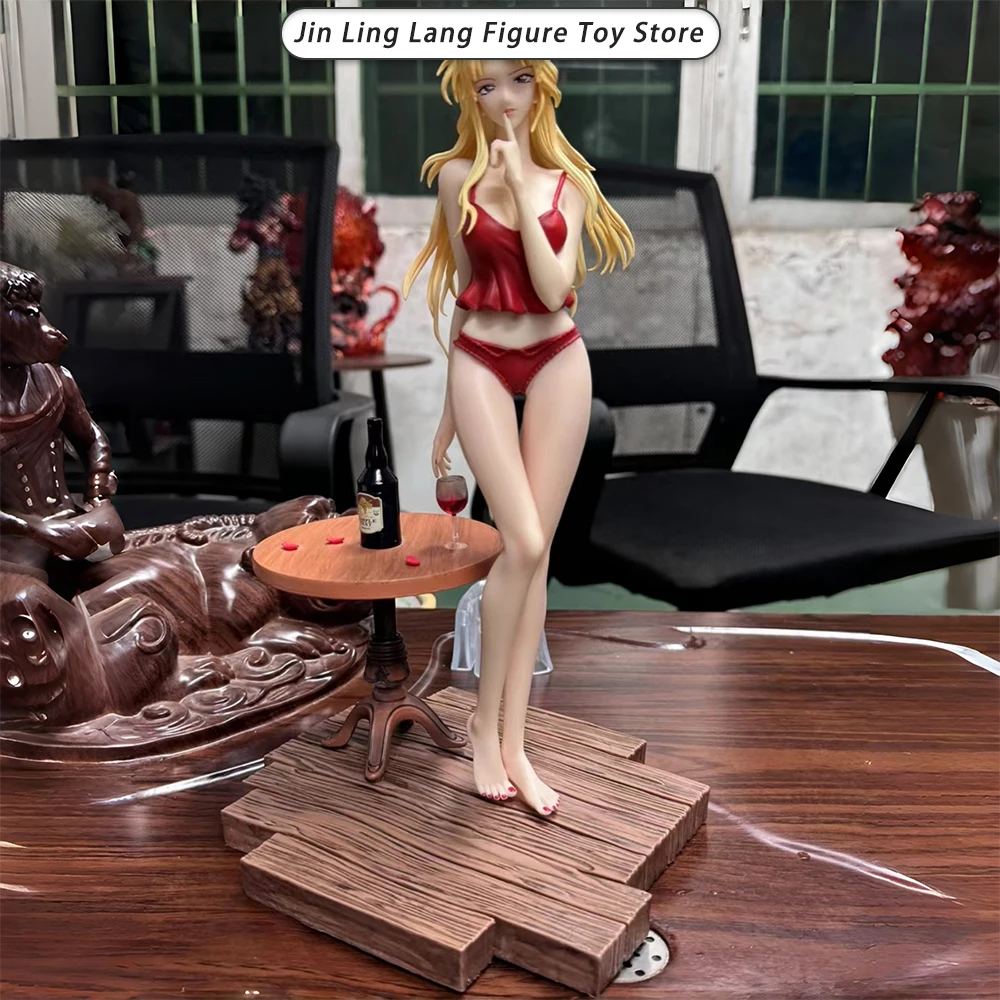 Auf Lager: St. Vermouth Detective Conan Anime-Figur, 31 cm, bewegliche PVC-Figur im Maßstab 1/6, GK-Statue – Rotes Nachthemd, sexy Pose, Modellspielzeug