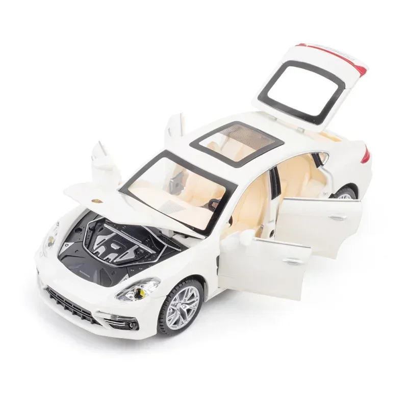 1:24 Porsche Panamera Alloy Model Car Simulation Sound And Light Pull Back Children\'s Diecast Toy Car With 6 Door Can Opend