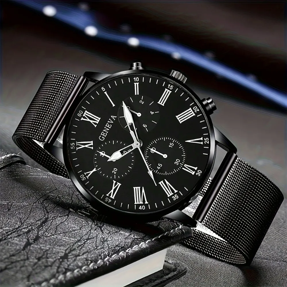 3pcs Men'S Casual Fashion Quartz Watch Combination Set - Ideal Choice for Daily Wear and Gift Giving, Men'S/Women'S Birthday