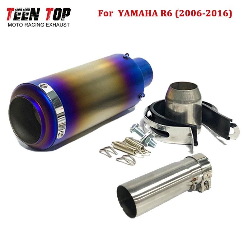 

For YAMAHA YZF-R6 Exhaust System Pipe R6 Slip-On Exhaust 51mm Exhaust Elbow 245mm Exhaust Muffler SUS304 Escape Moto Middle Tube
