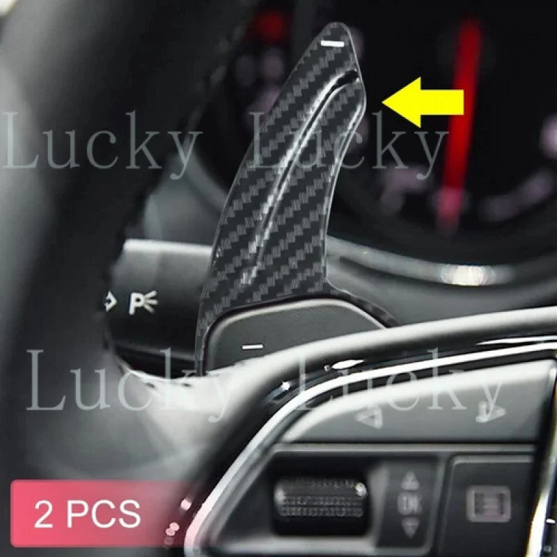 f  Carbon Fiber Steering Wheel Shift Paddle Trim For Audi A3 A4 A5 A6 A7 A8 Q3 Q5